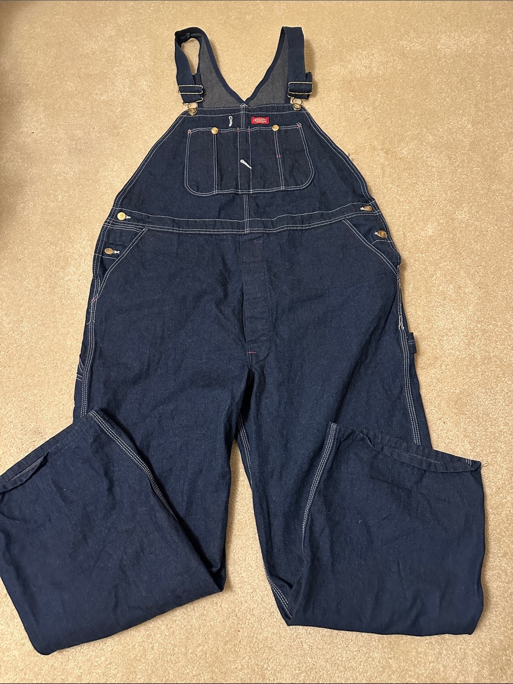 Dickies Navy Blue Relaxed Fit Work Overalls Size 44X 30